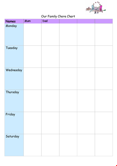 family chore chart sample template