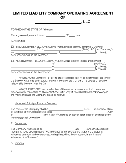 create an llc operating agreement with our template template