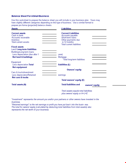 example of business sheet template