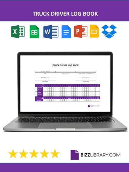 truck driver log book template