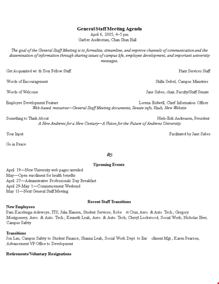 example staff meeting for general staff | april 2022 template
