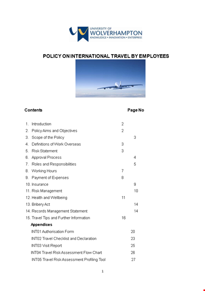 employee travel policy template lskjqakcs template