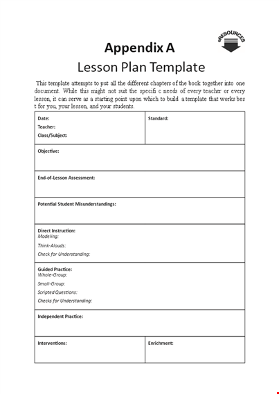 lesson plan template for teachers - every practice and understanding template