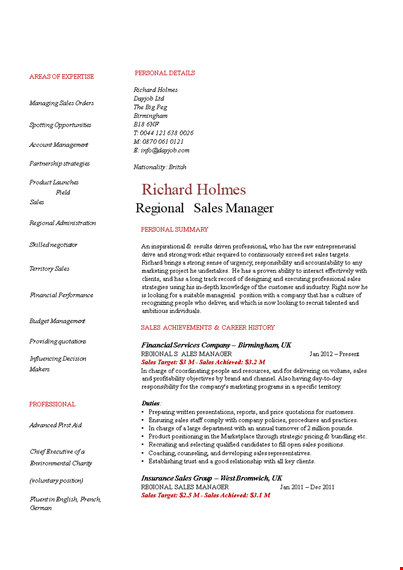 sales administration manager resume template