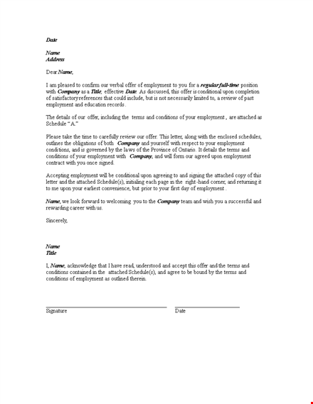 employment contract appointment letter in doc template