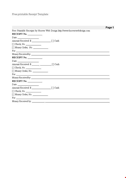 free printable receipt template template