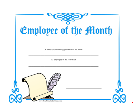 employee of the month certificate template template