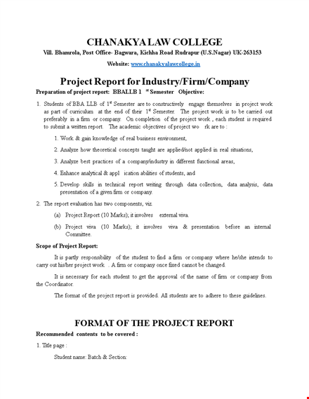 project report template