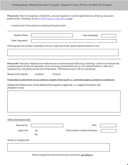 time off request form template - simplified & easy to use template