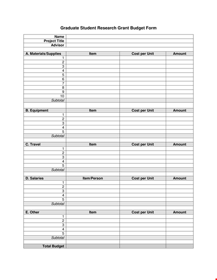 research grant budget template - manage your research funding efficiently template