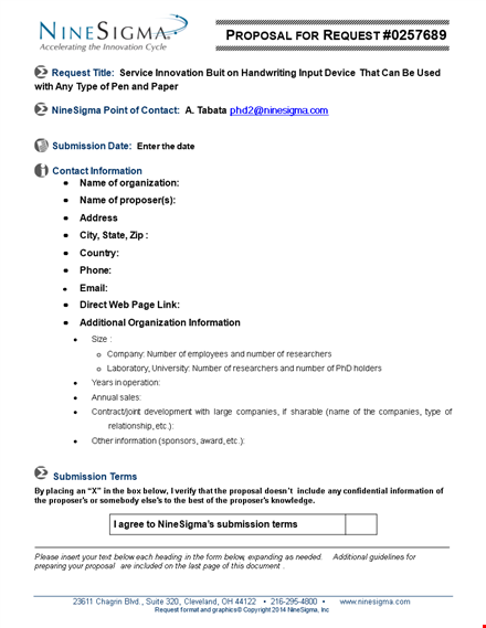 download request for proposal template for information technology - ninesigma proposal template