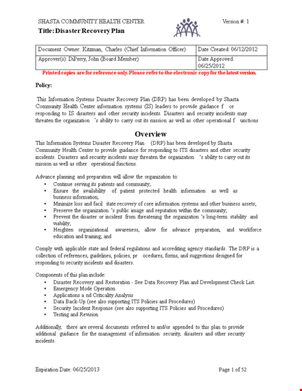 download our disaster recovery plan template - ensure business continuity template