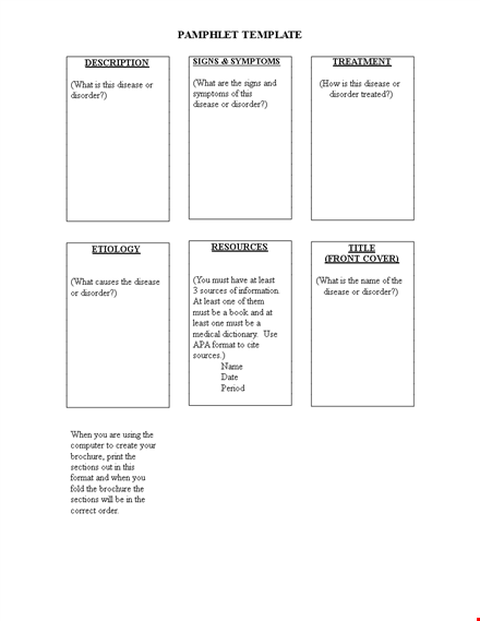 effective disease management with pamphlet template for brochures | least disorder solutions template