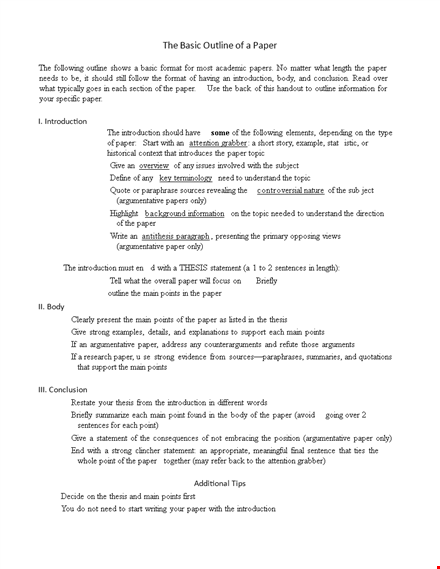 easy mla format template for writing papers & thesis - key points | download now template