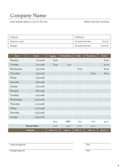 efficient timesheet template for accurate employee tracking template