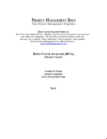 sample editable root cause analysis template template