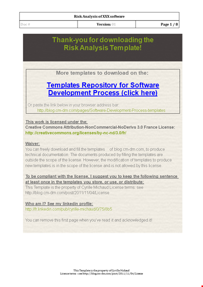 risk analysis template - simplify risk evaluation with an efficient analysis table template