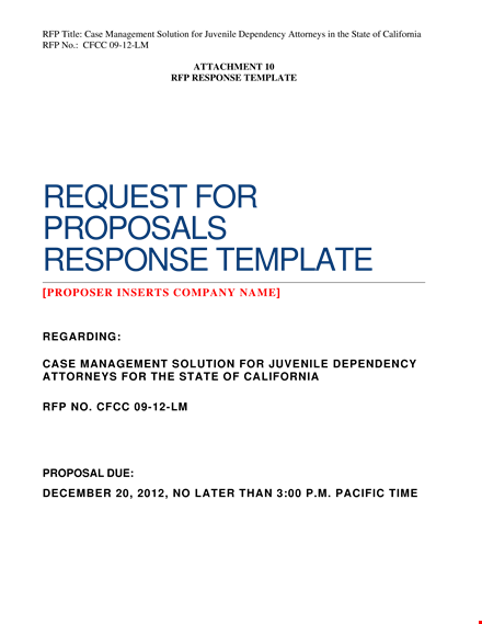 effective request for proposal template for company management | propose with confidence template