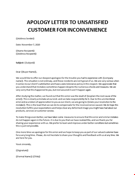 sample apology letter to customer for poor service template