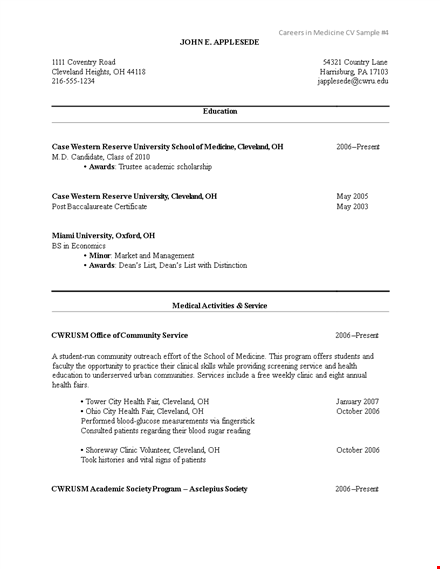 present medical student in cleveland | health and medical resources template