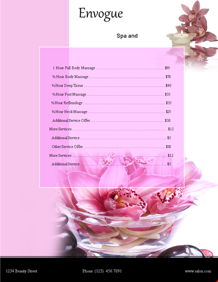 price list template - free printable & editable template