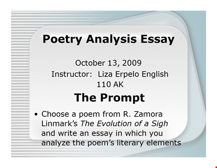 sample poetry analysis essay template