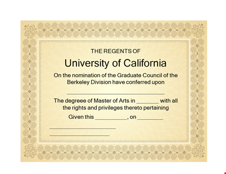custom diploma templates for university of california | regents certified template