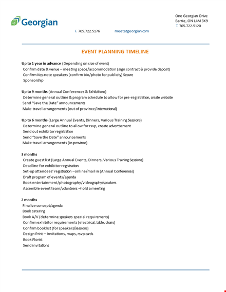 event planning timeline template template