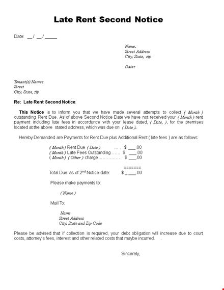 late rent notice template - easily notify tenants about late payments template