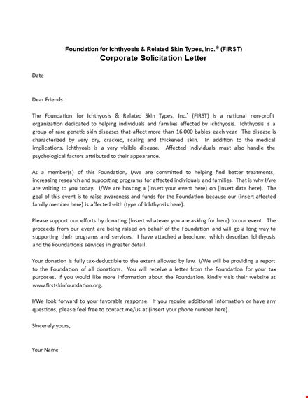 corporate solicitation letter template template