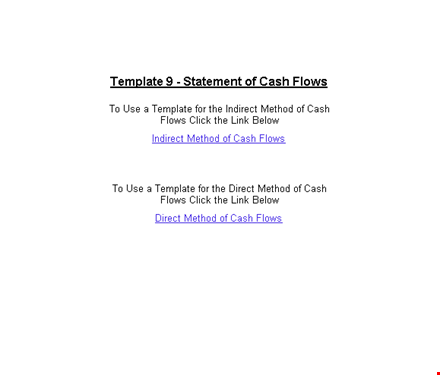 cash flow statement methods template template
