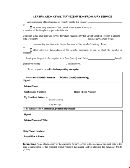 jury duty excuse letter template for service as a jury duty member - specify your number template