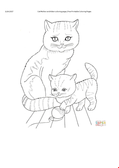 cat and kitten coloring pages - fun mother kitten coloring sheets template