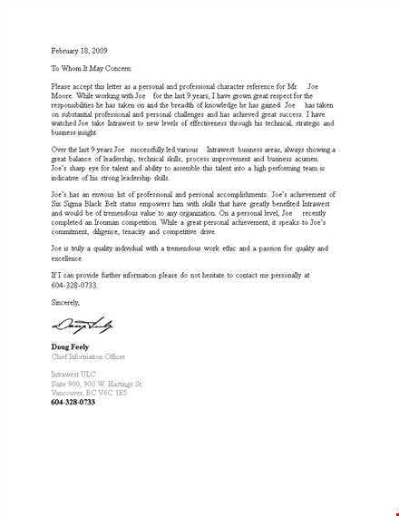 manager recommendation letter template - professional & personal | great intrawest template