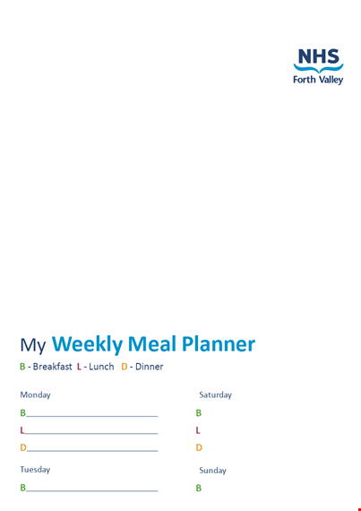 personal weekly meal planner template template