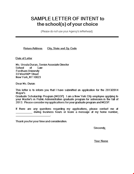 scholarship application letter for mayor template