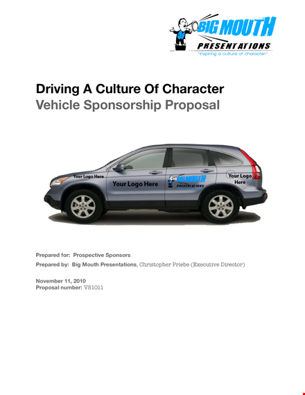 vehicle sponsorship proposal template