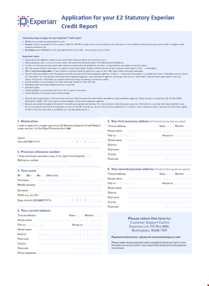 apply for a credit report: information and form submission | experian template