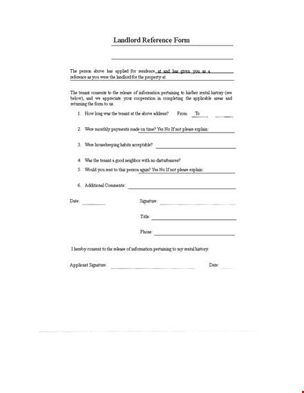 effective landlord reference letter for your tenant template