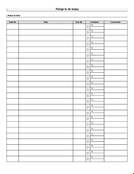 daily checklist template template