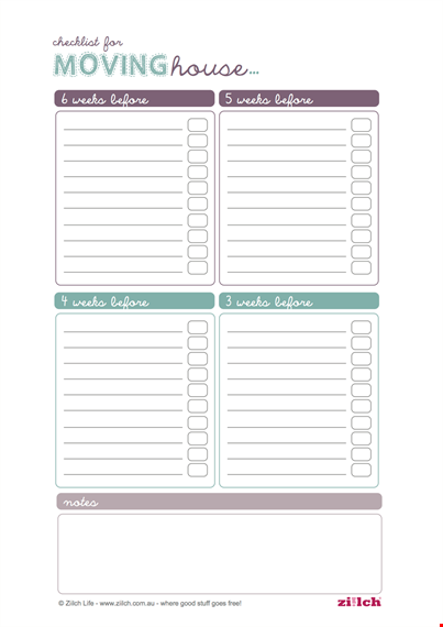 ultimate moving checklist | free printable template