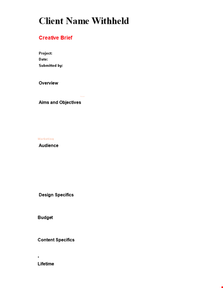 streamline your design process with our creative brief template template