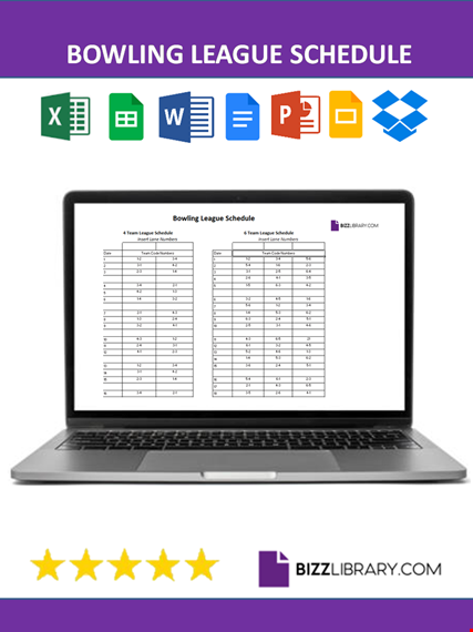 bowling league schedules template