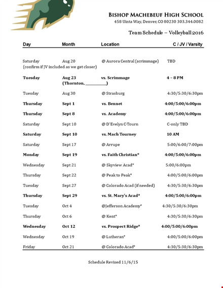 create an efficient team schedule for saturday template