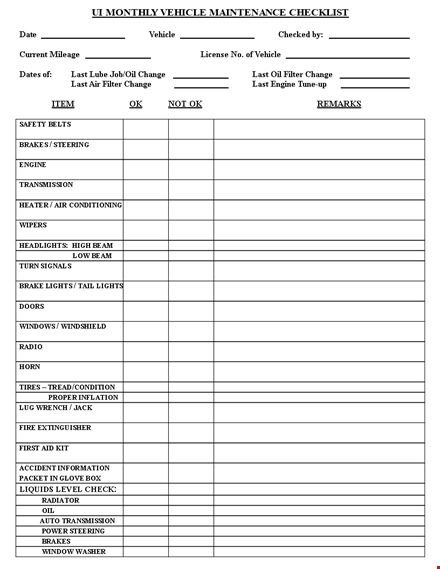 vehicle maintenance log template - track and organize your vehicle maintenance template