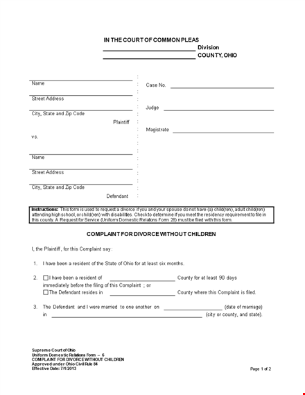 get divorce papers template for court, state & county - file easily | fast & affordable template