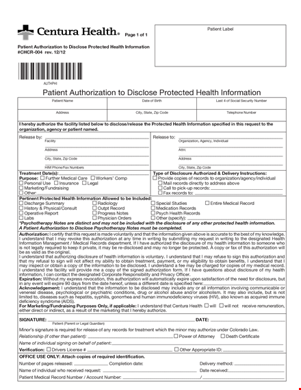 patient medical records release form template