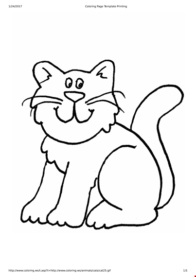 cat coloring page for kid's template