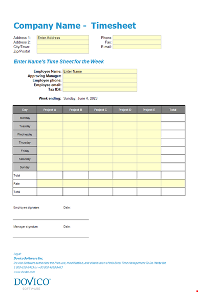 timesheet template template