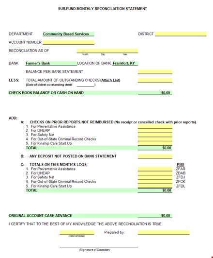  monthly reconciliation statement example template